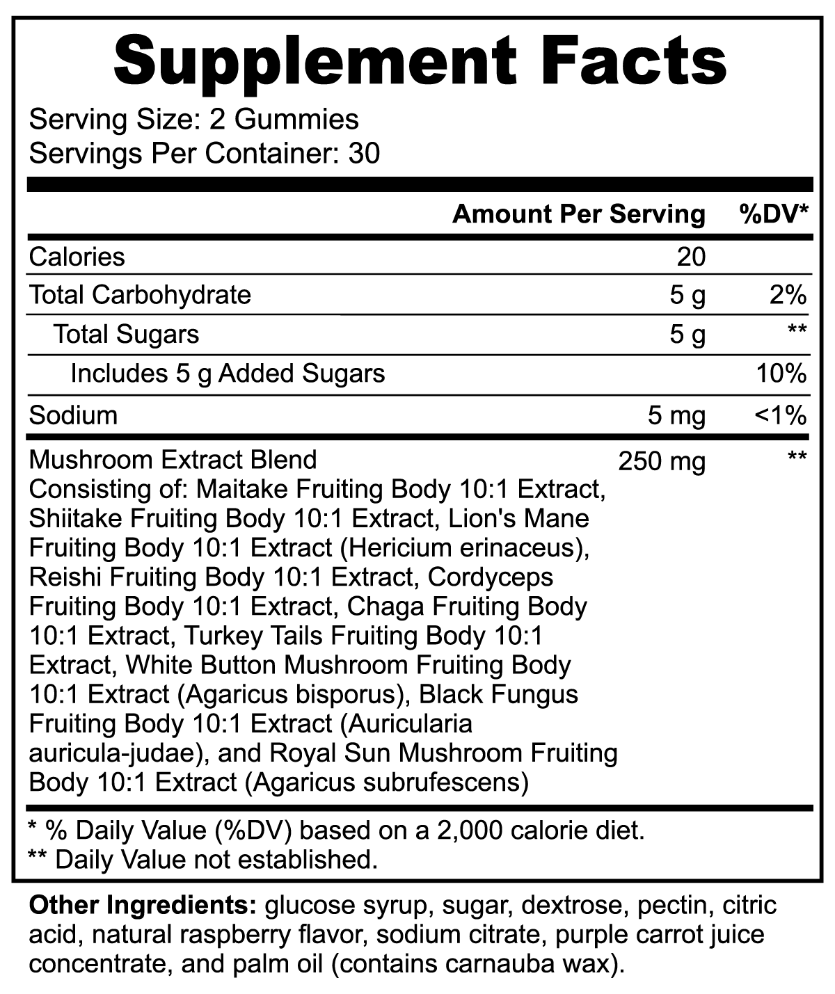 Mushroom Extract Complex (Vegan/Vegetarian)