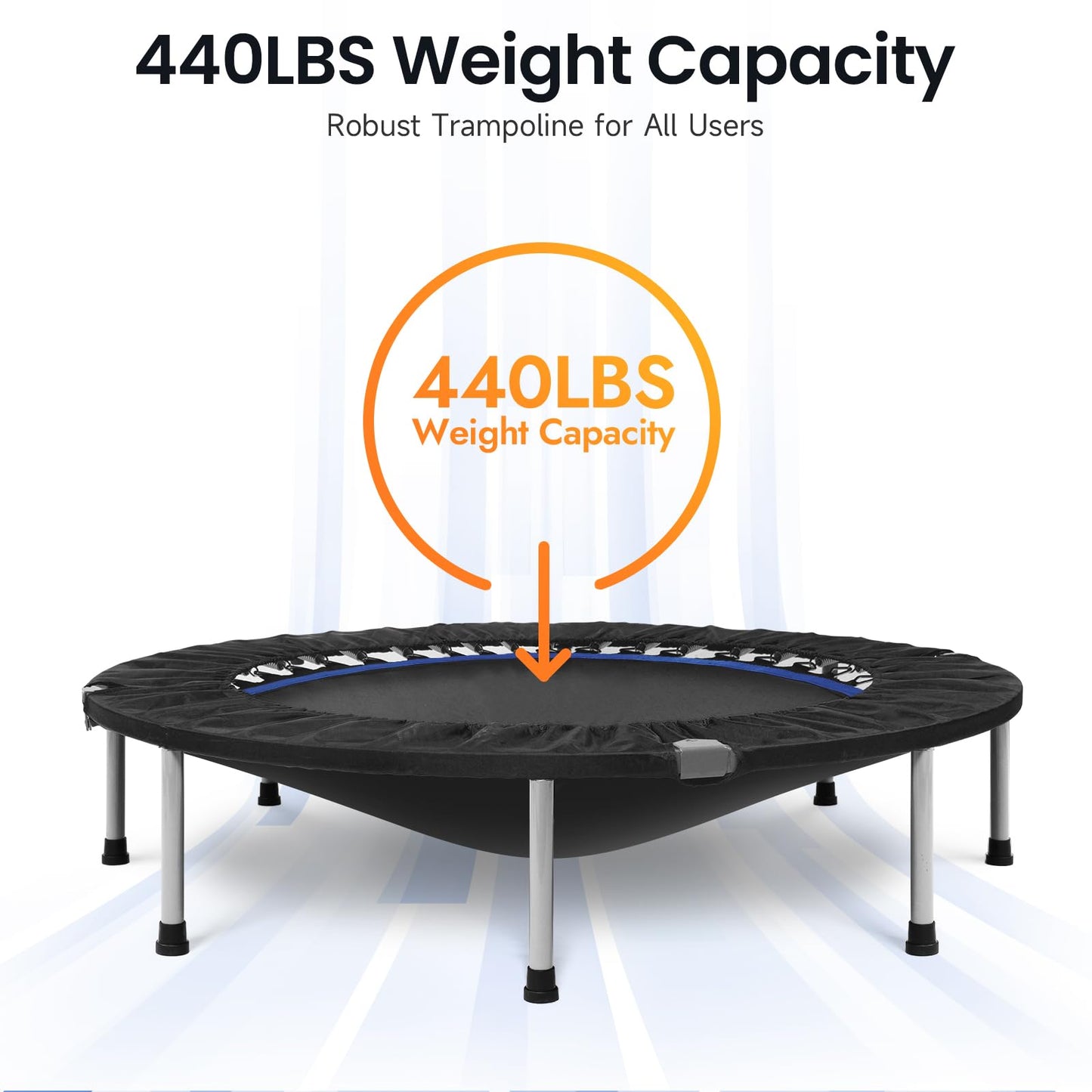 Foldable Rebounder Mini Trampoline 48"~ Great for Lymphatic Stimulation.